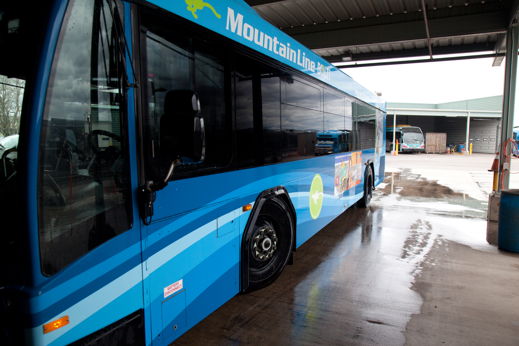 Clean bus at Mountain Line, Missoula, MT