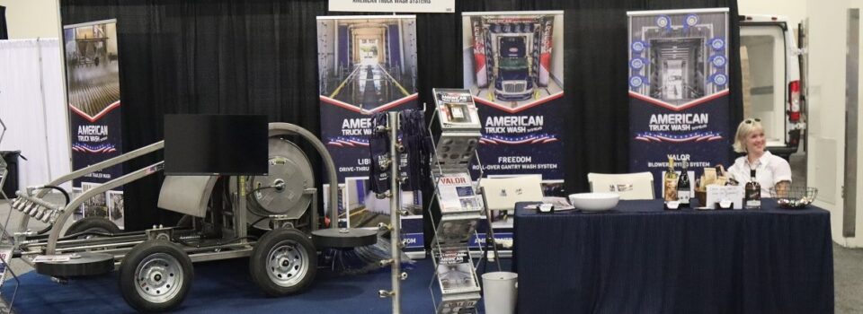 Trade show booth with machine