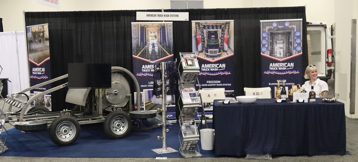 Trade show booth with machine